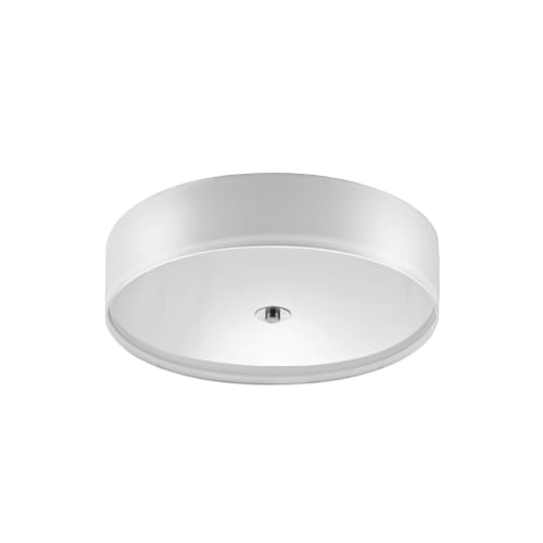 Ceiling Light, 22" Dia x 6" H, Brushed Nickel, Frosted Acrylic Diffuser, Linen Shade